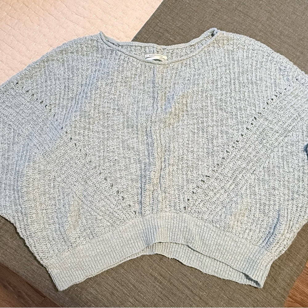 Anthropologie Light Blue Women's Sweater ~ Boxy, super cute! Size Large